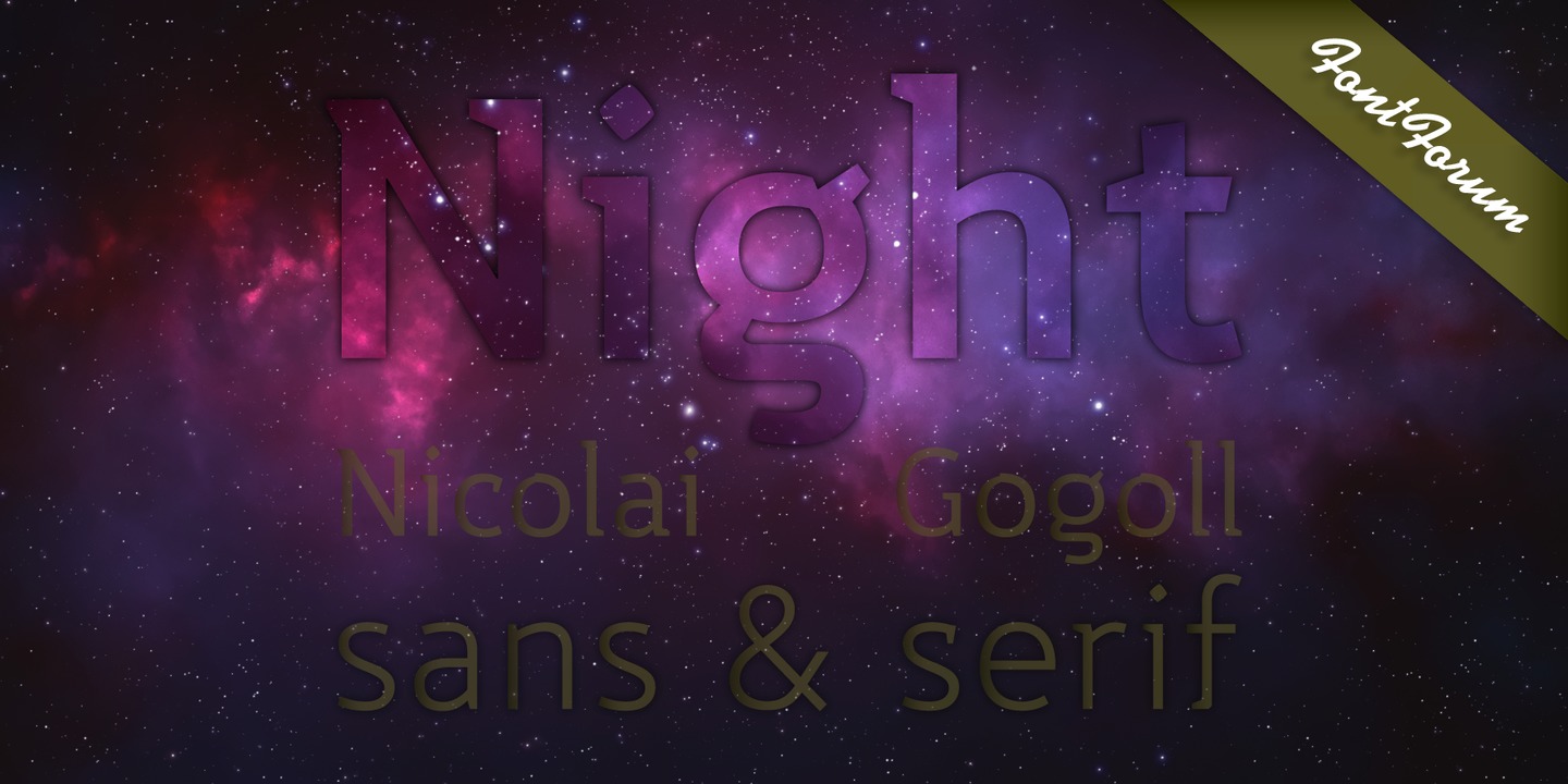 Ejemplo de fuente Night serif Regular